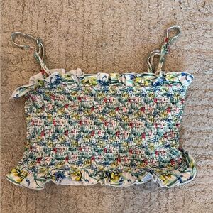 Kortni Jeane multicolor Smocked swim Top